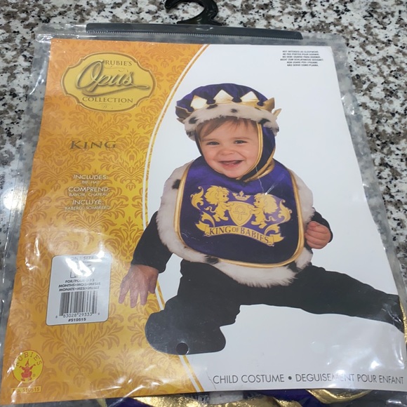 NWT Baby One Size King Costume with bib and hat - Picture 2 of 4